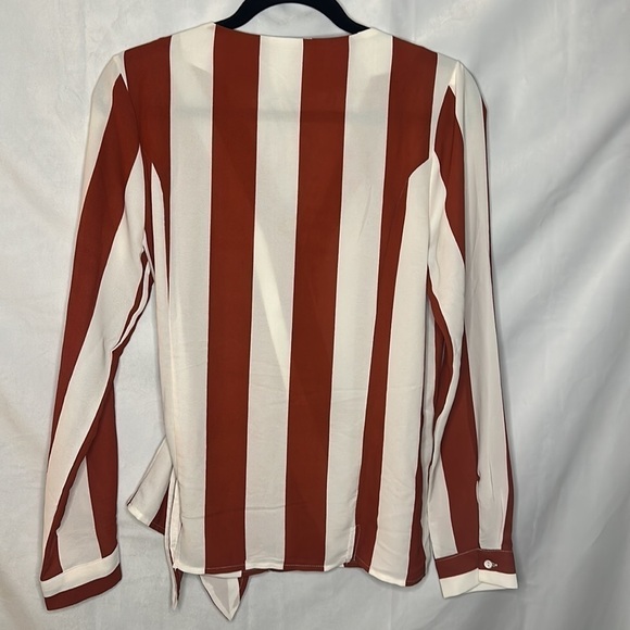 NWT LUMIERE LONG SLEEVE STRIPE BLOUSE (S) - Picture 6 of 7
